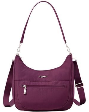 Baggallini Pocket Half Moon Bag - Purple