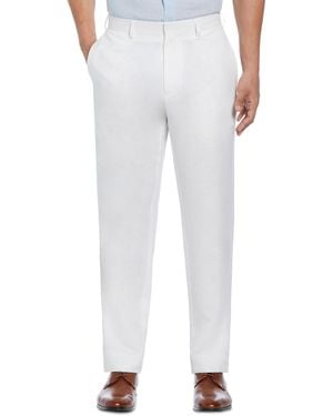 Cubavera Linen Blend Flat Front Pant - White