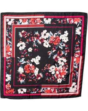 Vince Camuto Posy Floral Border Square Scarf - Red