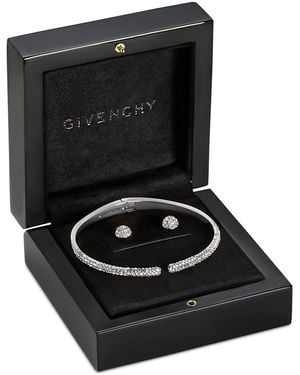 Givenchy Gold-tone Crystal Pave Bracelet And Earring Set - Black