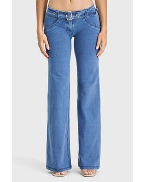 Freddy Belted Low-rise Sculpting Flare Jeans - Blue