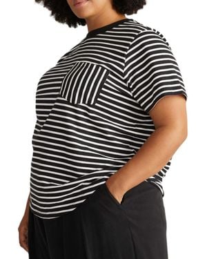 UNIVERSAL STANDARD Breton Stripe Garcon Tee - Gray