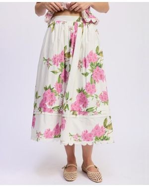 En Saison Esther Pintuck Midi Skirt - Pink