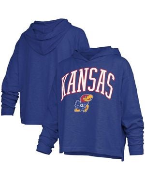 Pressbox Kansas Jayhawks Nelson Long Sleeve Hooded Slub T-shirt - Blue