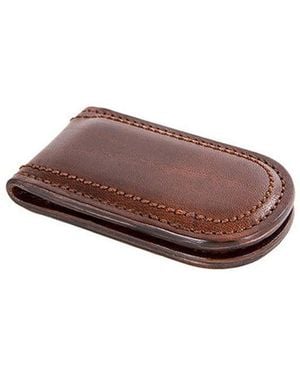 Bosca Dolce Leather Money Clip - Brown