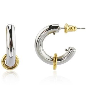 Rebl Jewelry Stainless Steel Two-tone Earrings - Metallic