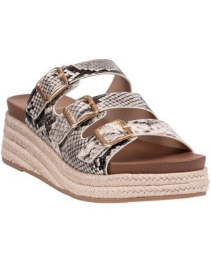 Gc Shoes Fabulist Triple Buckle Espadrille Wedge Sandals - Pink