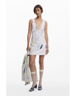 Desigual Pinafore Dress - White