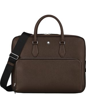 Montblanc Sartorial Leather Padded Briefcase For Devices Up To 13" - Brown