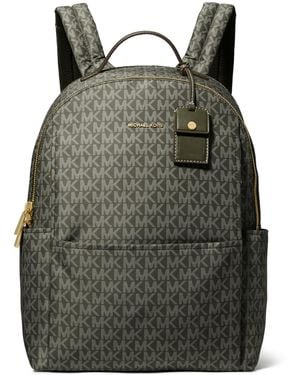 Michael Kors Michael Sable Large Printed Signature Logo Backpack - Gray