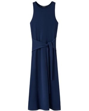 Mango Bow Detail Knitted Dress - Blue