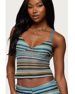 Edikted Zigzag Stripe Tank Top - Green
