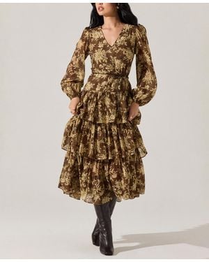 Astr Franchesca Ruffle Tiered Maxi Dress - Natural
