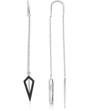 Macy's Onyx And White Sapphire Convertible Dangling Earrings