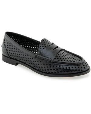 Kenneth Cole Zoila Perf Penny Loafers - Black