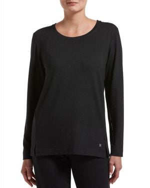 Hue Solid Long Sleeve Lounge T-shirt - Black