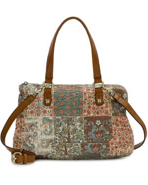 Patricia Nash Rialto Nordic Patchwork Cotton Medium Satchel Handbag - Metallic