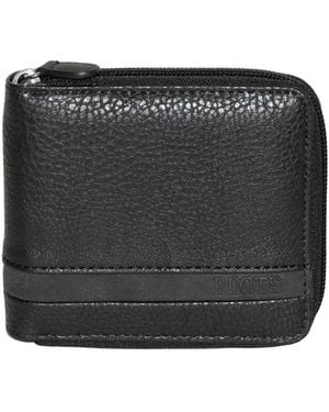 ROOTS Men Zipper Around Wallet With Center Wing - Black