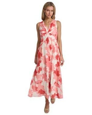 Calvin Klein Sleeveless Twist Front Dress - Red