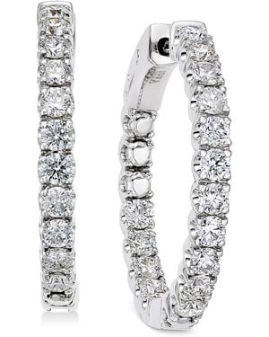 Macy's Diamond Hoop Earrings (2 Ct. T.w. - White