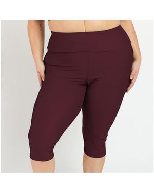 Calypsa Plus Size Capri Swim leggings - Purple
