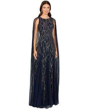 Lara Elegant Beaded Dress - Blue
