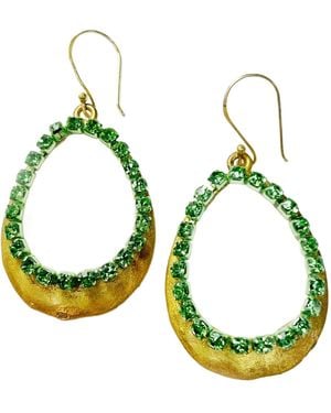 Michael Gabriel Designs Golden Drop Earrings - Green