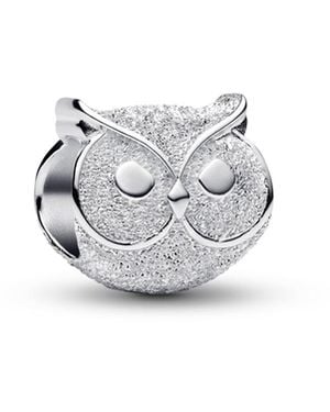 PANDORA Textured Owl Mini Charm - White