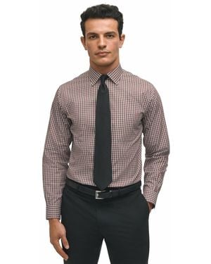 Brooks Brothers Regular-fit Spread Collar Tartan Plaid Dress Shirt - Gray
