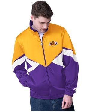 Starter Gold/purple Los Angeles Lakers Rush Applique Full-zip Track Jacket