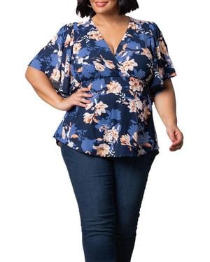 Kiyonna Plus Size Seaside Serenade Peplum Top - Black