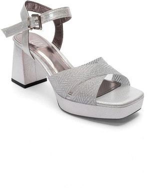 Prologue Shoes Bavena Platform Block Heel Sandal - Gray