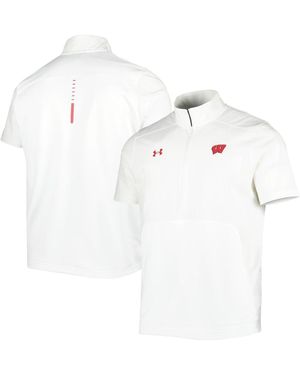 Under Armour Wisconsin Badgers Motivate 2.0 Half-zip Jacket - White