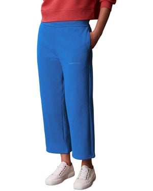Calvin Klein Brushed Cropped Wide-leg Sweatpants - Blue