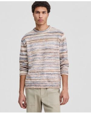 Sun & Stone Sun + Stone Long-sleeve Space-dyed Crewneck Sweater - Gray
