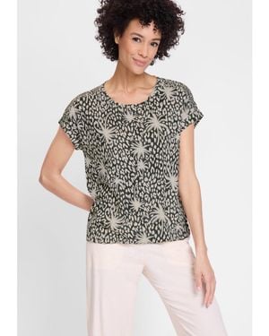 Olsen Tropic Mix Print Tee - Gray