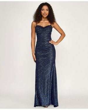 Emerald Sundae Sweetheart Neck Ruched Gown - Blue