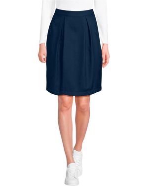 Lands' End Solid Pleated Skort Top Of Knee - Blue