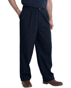 Kingsize Big & Tall Knockarounds Full-elastic Waist Pleated Pants - Blue