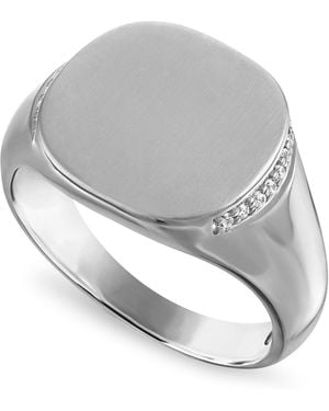 Macy's Natural Diamond Round 1/10 Carat Sterling Silver Ring - Gray