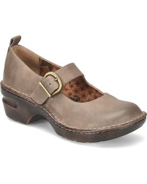 b.ø.c. peggy Mary Jane Round Toe Clogs - Brown