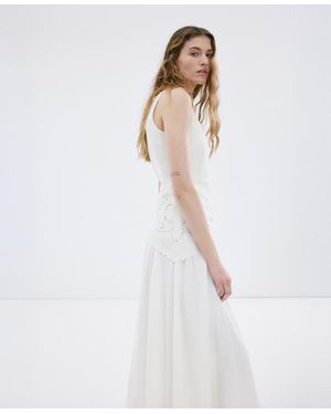 Mango Handkerchief A-line Dress - White