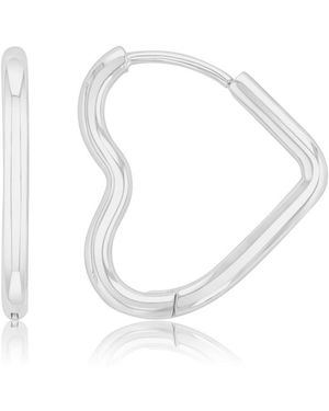 Roxy Waterproof 18mm Tube Heart huggie Earrings - White