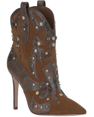 Jessica Simpson Palieve Stiletto Studded Western Dress Booties - Brown