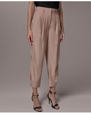 Donna Karan Flap Detail Pants - Brown