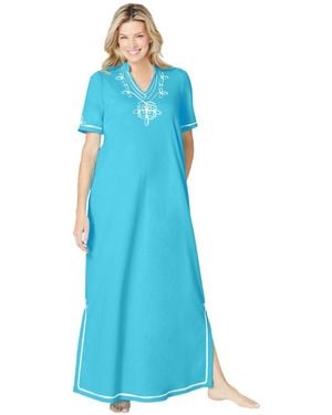 Only Neccessities Only Necessities Plus Size Embellished Knit Lounger - Blue