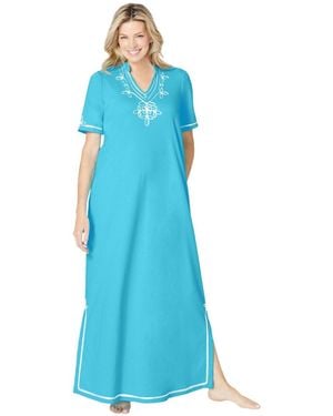 Only Neccessities Only Necessities Plus Size Embellished Knit Lounger - Blue