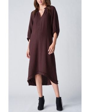 ocean + main Ocean+main Ocean+main Gauze Dress - Purple