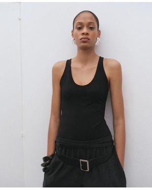 Mango Open Back Fitted Bodysuit - Black