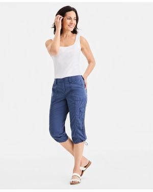 Style & Co. Mid-rise Cargo Capri Pants - Blue